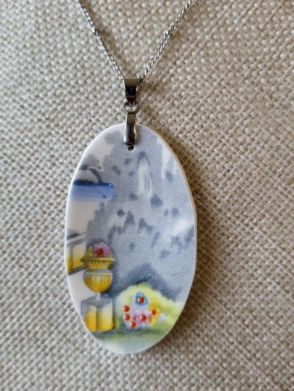Vintage 1930's Royal Albert "Rosedale" Broken Plate Pendant. One Of A Kind